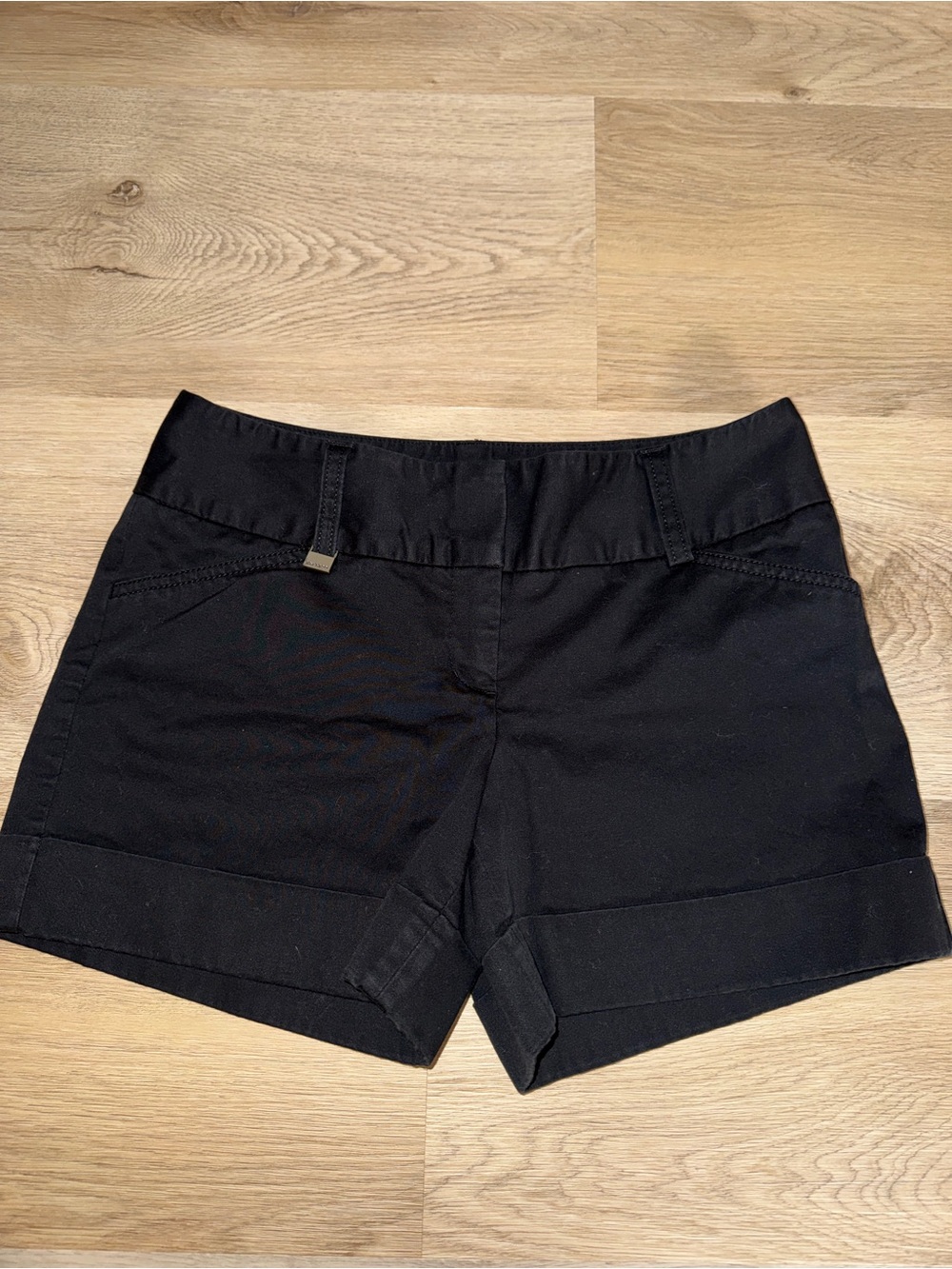 Express Black Cuffed Low Rise City Shorts